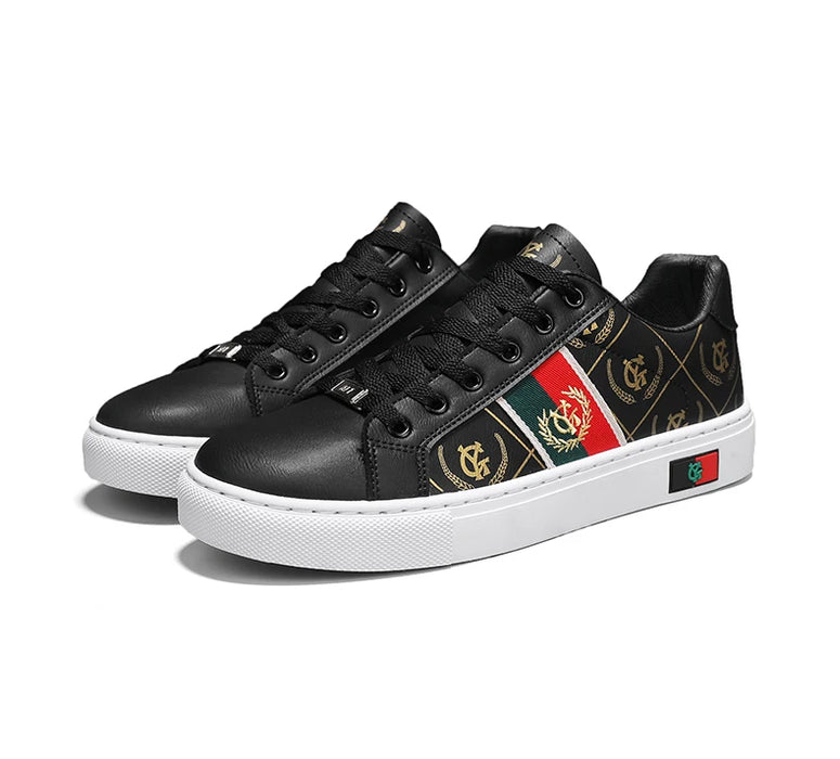 New Luxury Designer Men’s Sneakers – Trendy Lace-Up Vulcanized Shoes