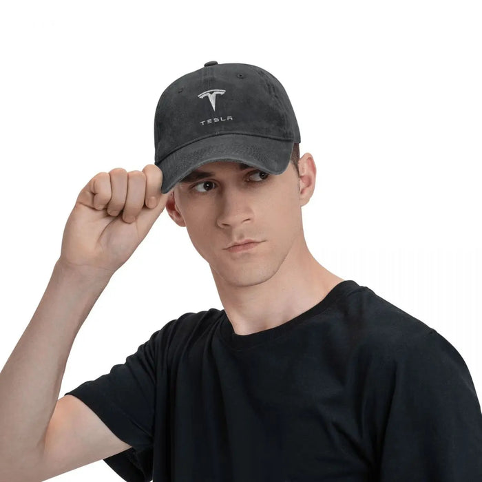 Tesla Stylish Fitted Retro Designer Baseball Caps