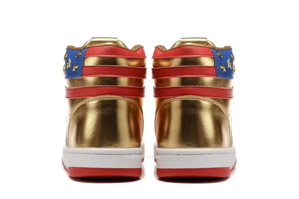 Trump GOLD MAGA 2024 Never Surrender Sneakers