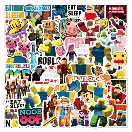 Roblox™ 50/100-Pack Waterproof Roblox-Inspired Stickers – Fun Cartoon Decals for Laptops, Bottles, Luggage & More