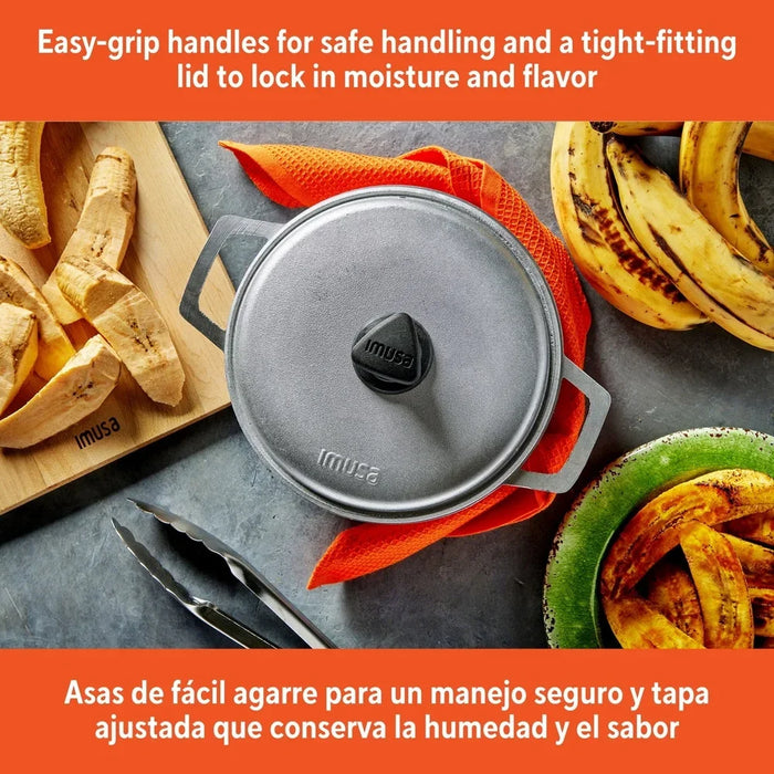 3.7Qt Cast Aluminum Caldero Pot – Nonstick, Oven-Safe Essential Cookware with Tight-Fitting Lid for Soups, Stews & Everyday Cooking