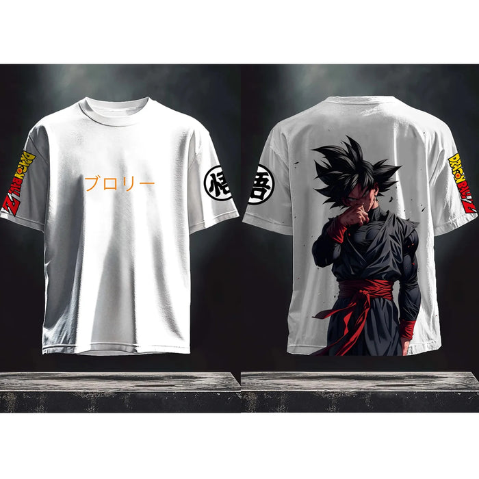 Dragon Ball-Inspired Men’s Graphic Tee — Red Short-Sleeve Anime Streetwear Shirt