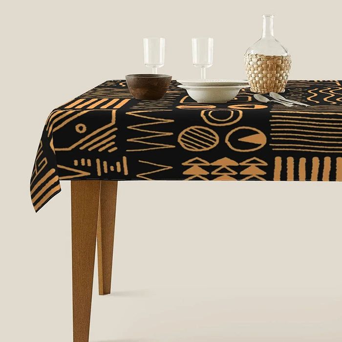 African Ethnic Tribal Rectangle Tablecloth Kitchen Dining Table Decor Reusable Waterproof Tablecloth Wedding Party Decorations