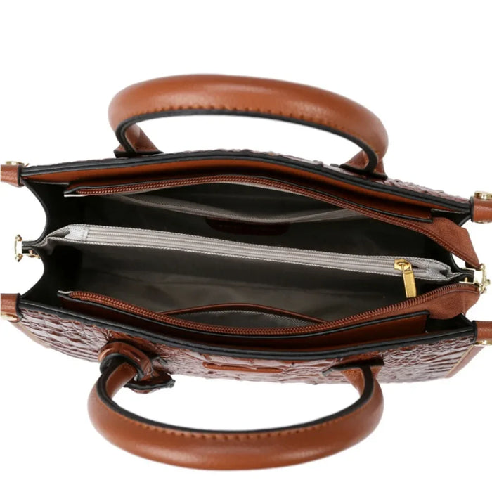 Luxury Croc-Embossed Leather Designer Vintage Purse