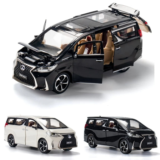 1/24 Lexus LM300H MPV Van Diecast Toy Car Model Miniature Pull Back Sound & Light Doors Openable Collection Gift