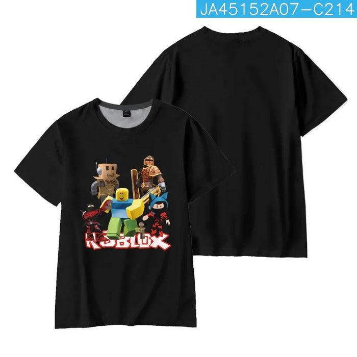 ROBLOX Cartoon O-neck Boys Girls Tops Short Sleeve