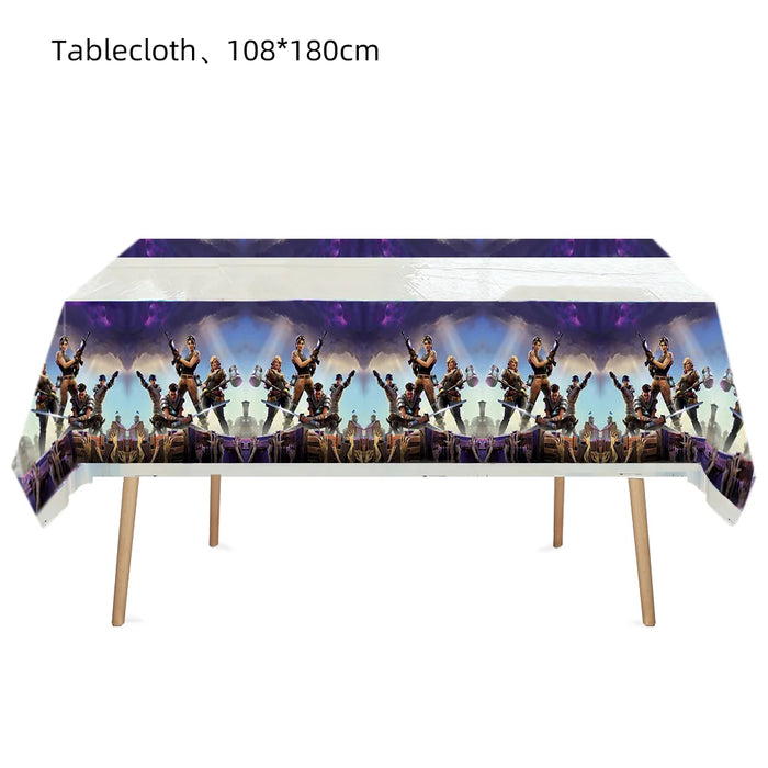 BattleFest™ Fortnite Party Set – Llama Theme Plates & Cups for Boys’ Birthday Decorations