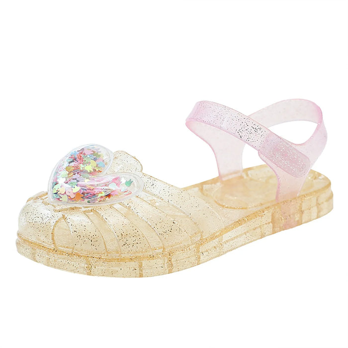 Kids Crystal Jelly Sandals – Glitter Butterfly Summer Shoes for Toddler Girls, Soft Rubber Slip-On