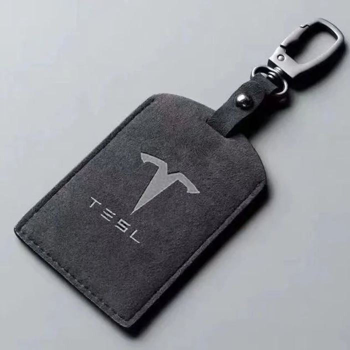 Tesla Key Card Holder Case – Premium Protection Cover for Model 3, Model Y, Model S, Model X & Roadster | Slim Leather Key Bag with Anti-Loss Design