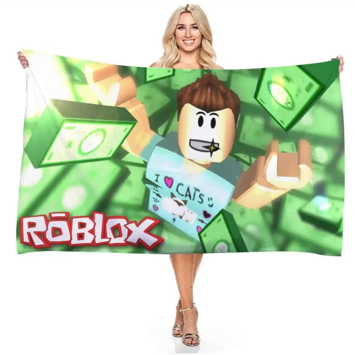 Roblox Children's Bath Towel Anti-sand Microfiber Beach Towel Picnic Cloth