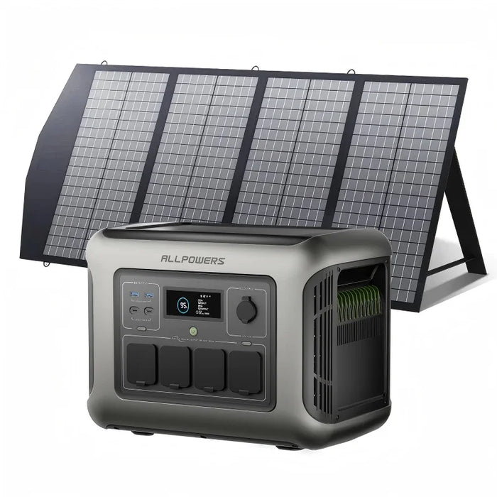 ALLPOWERS R1500 LITE 1056Wh LiFePO4 Portable Power Station – Solar Generator with 100W/200W Panel Option for RV, Camping & Home Backup