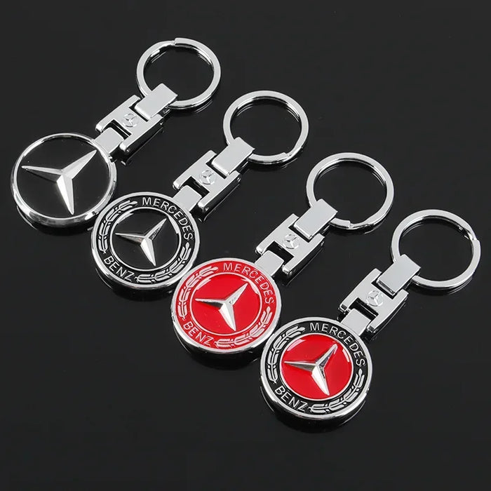 Luxury Double-Sided Metal Keychain Pendant for Mercedes-Benz – Premium Key Ring for A/B/C/E-Class, C200L, GLC, GLK, CLA, GLA