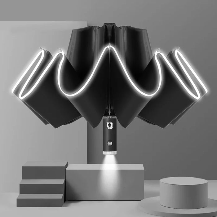 Mercedes™ LED Auto Umbrella – Automatic Windproof Folding Sunshade with Built-In Light, Mercedes-Compatible (A/C/E/S/GLA/GLC/GLK/CLS/ML/Sprinter)