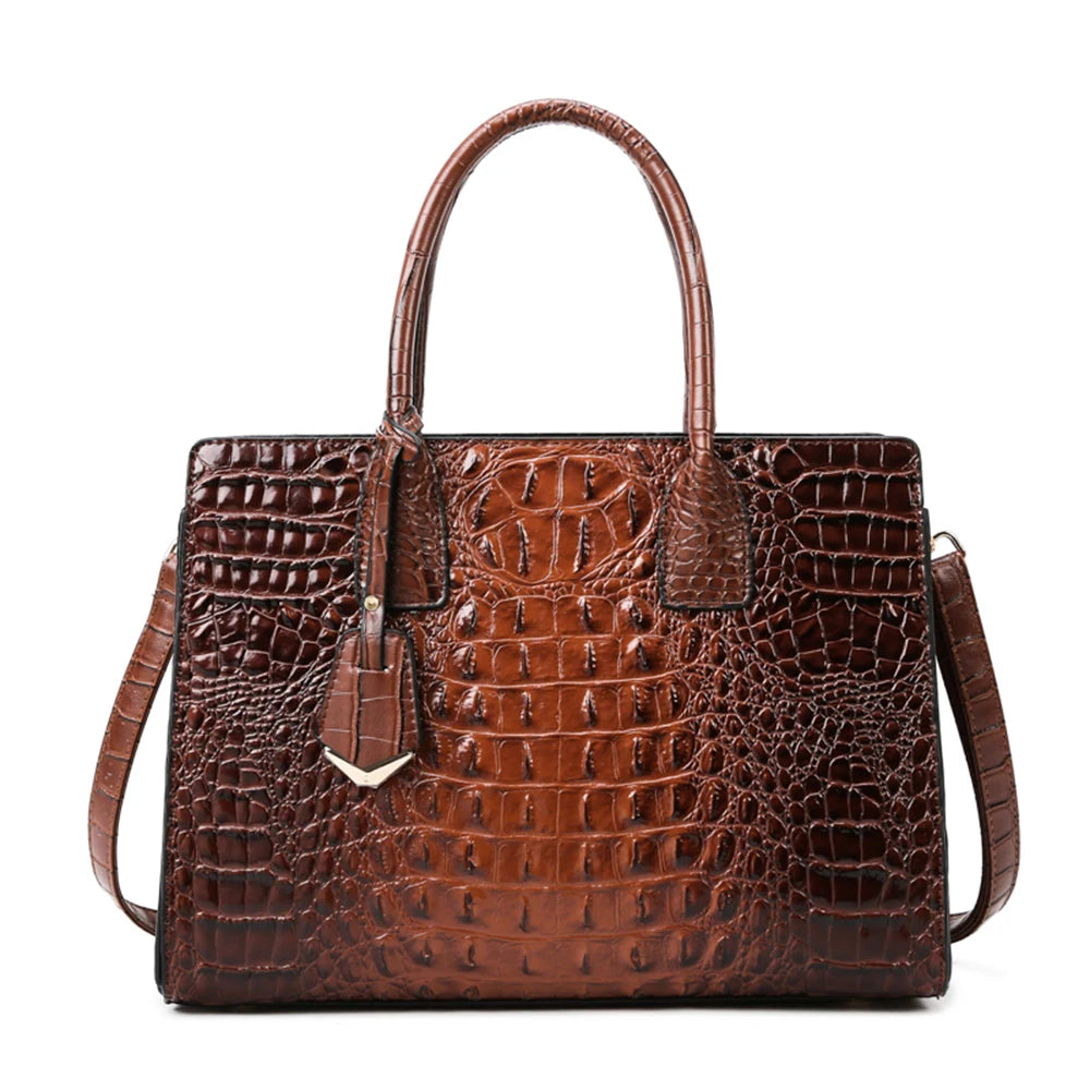 Luxury Fashion Designer Crocodile Pattern Handbag