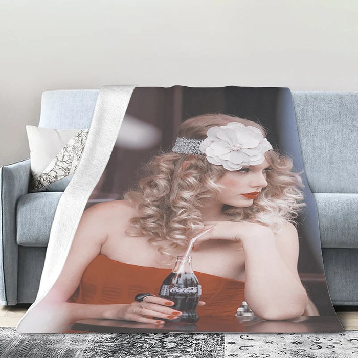 Sofa Winter Warm Taylor Swifts Fleece Camping Nap Fluffy Soft Blankets