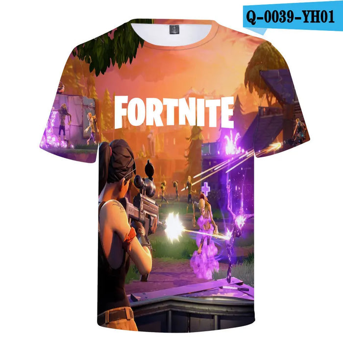 Fortnite Graphic T-Shirt for Men & Kids – Short Sleeve Summer Tee, Unisex Gamer Top