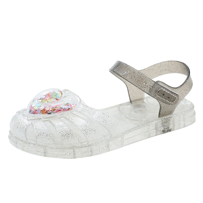 Kids Crystal Jelly Sandals – Glitter Butterfly Summer Shoes for Toddler Girls, Soft Rubber Slip-On