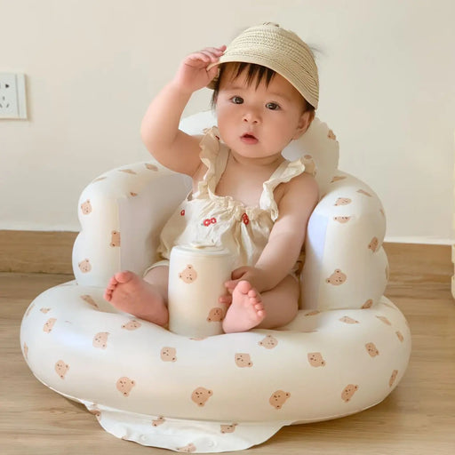 Multifunctional Inflatable Baby Sofa Seat – Portable Folding Infant Learning & Dining Chair | Soft Toddler Support Stool for Home & Travel