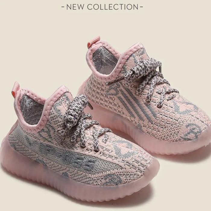 Children Yeezy Stylish Sneakers – Comfy Breathable Mesh Lace-Ups for Boys & Girls