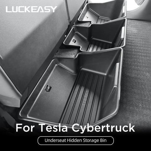 CyberCrate™ Under Seat Storage Box – 3-Piece Rear Organizer Set for Tesla Cybertruck 2024–2025
