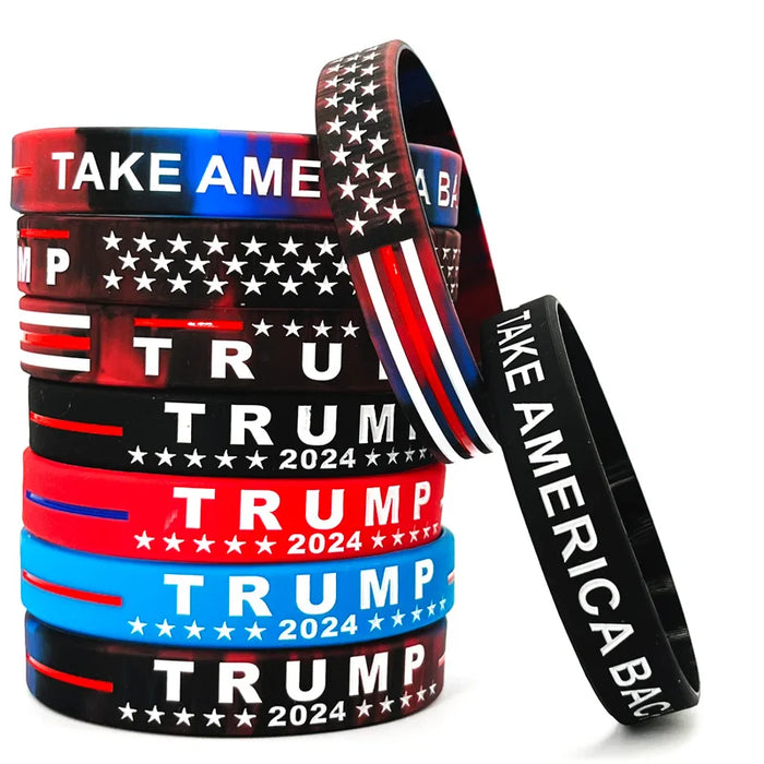 Trump 2024 Campaign Bracelet Election Inspirational Wristbands Voter Gift