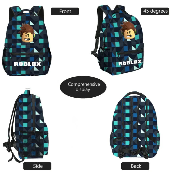 Roblox™ 3-Piece Roblox School Set – Backpack, Lunch Bag & Pencil Case for Kids & Students