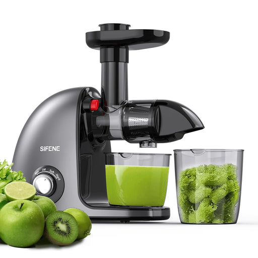 150W Cold Press Juicer – High Yield, Easy Clean, Anti-Clog Slow Juicer (Gray)