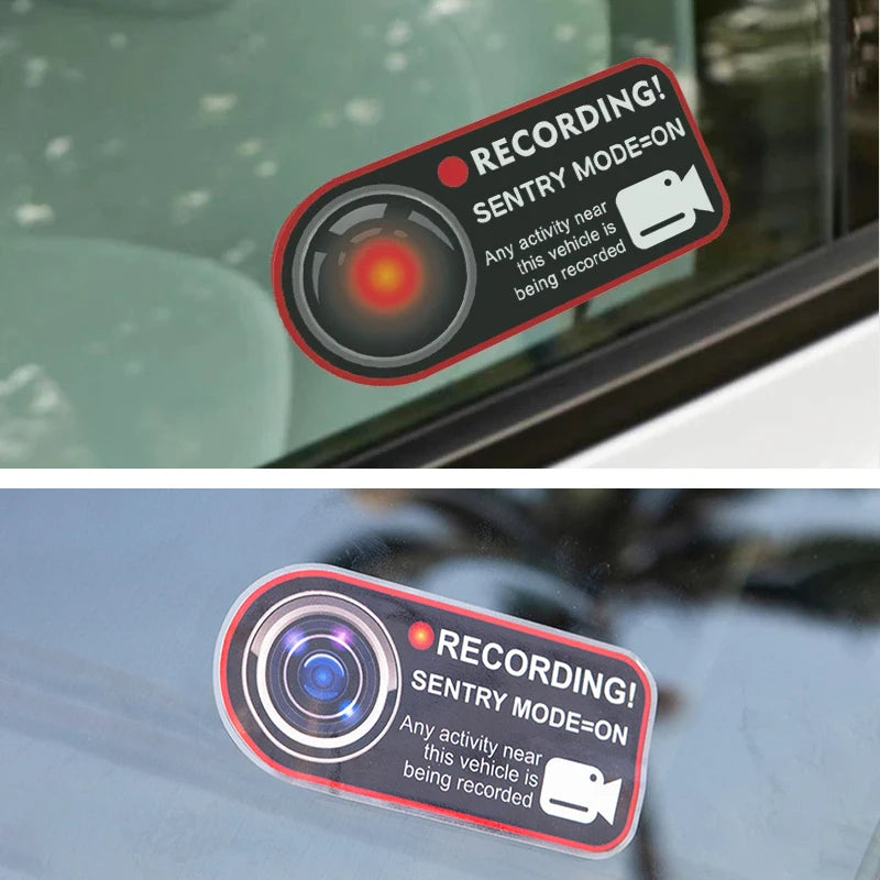 Car Body Warning Stickers For Tesla Model 3 Y X S Sentry Mode Recorder Static Sticker Autopilot Warning Post Accessories