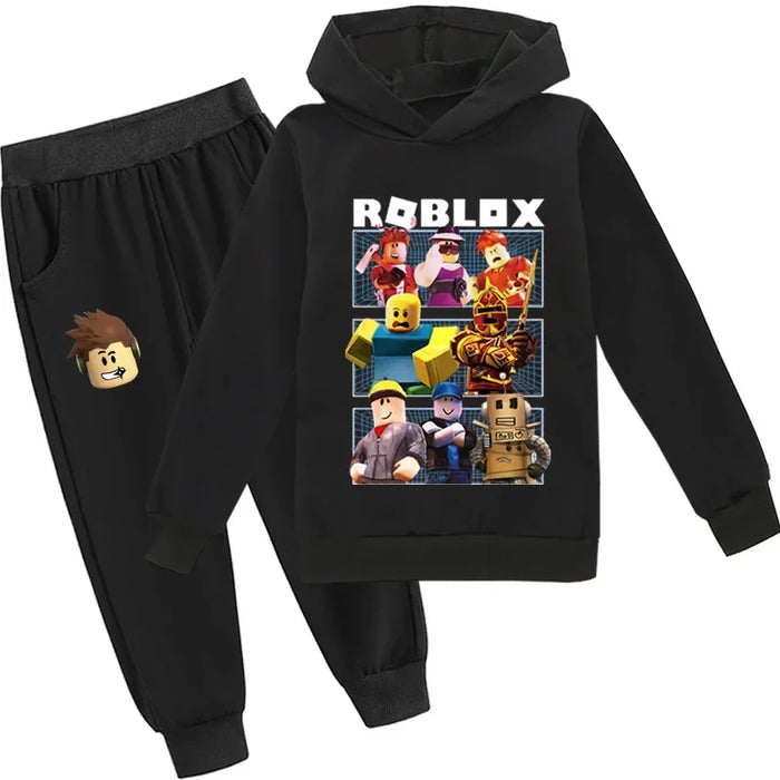 New Cartoon Roblox Game Animation Leisure Suit Boys and Girls Children's Sweater and Trousers