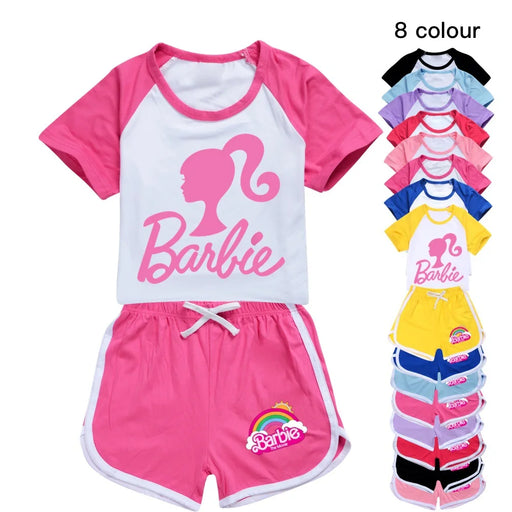 Barbie Barbie The Movie100-170 T-shirt Shorts Sports Suit for Boys and Girls