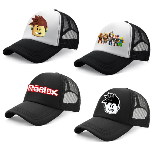Roblox™ Roblox-Inspired Cartoon Baseball Hat – Mesh Snapback Sun Cap for Kids & Teens