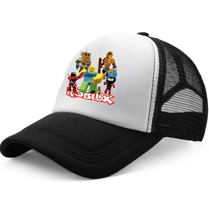 Roblox™ Roblox-Inspired Cartoon Baseball Hat – Mesh Snapback Sun Cap for Kids & Teens