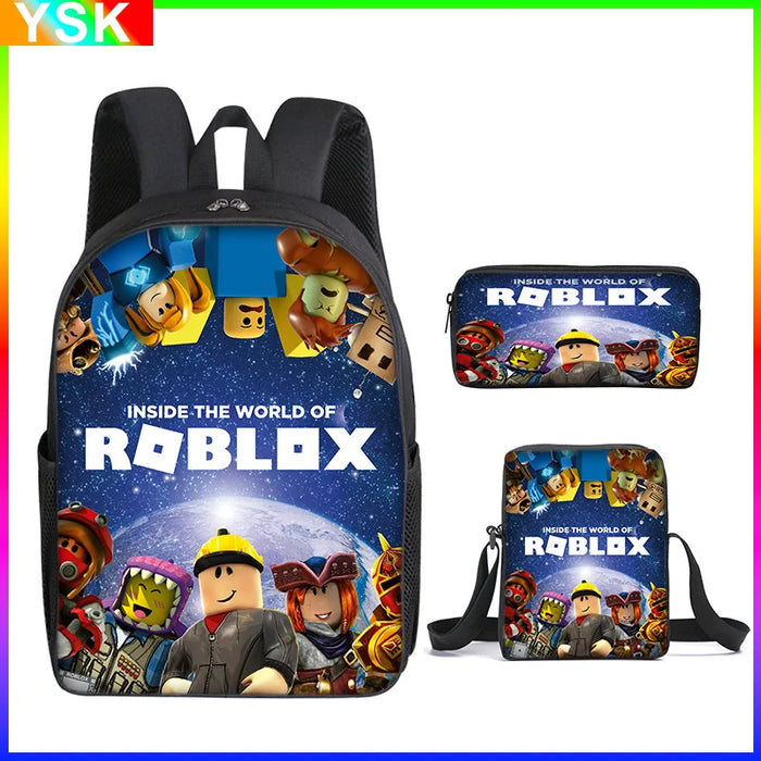 Roblox Three-piece Set of School Bag Game Backpack