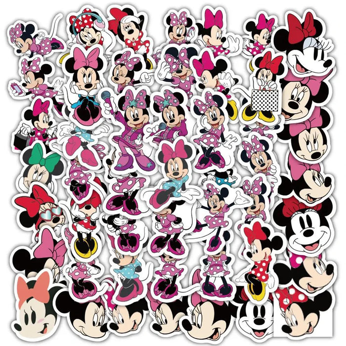 10/30/64pcs Disney Mickey Mouse Minnie Mouse Cartoon Stickers Cute DIY Laptop Luggage Scrapbook Bike Waterproof Sticker Toys