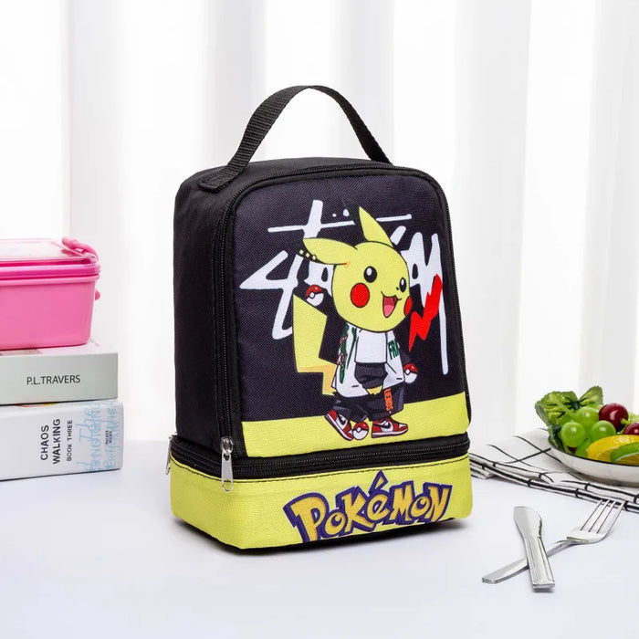 Pikachu Insulated Lunch Bag – Portable Foldable Cooler Lunch Box, Thermal Storage Handbag for School, Office, Travel & Picnics