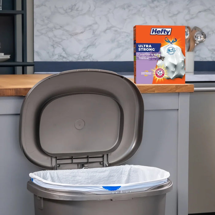 Ultra Strong 13-Gallon Tall Kitchen Trash Bags – Odor Control with Lavender & Sweet Vanilla Scent, Leak-Resistant Drawstring, 80 Count