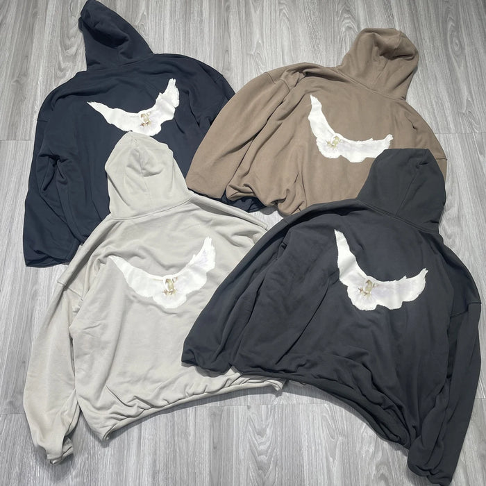 Luxury Brand YZY Kanye Tripartite Joint Name Hooded Sweatshirt
