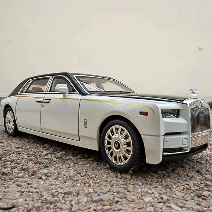 1:18 Rolls-Royce Phantom Die-Cast Model – Zinc Alloy Pull-Back Car with Sound & Light, Realistic Collectible Toy