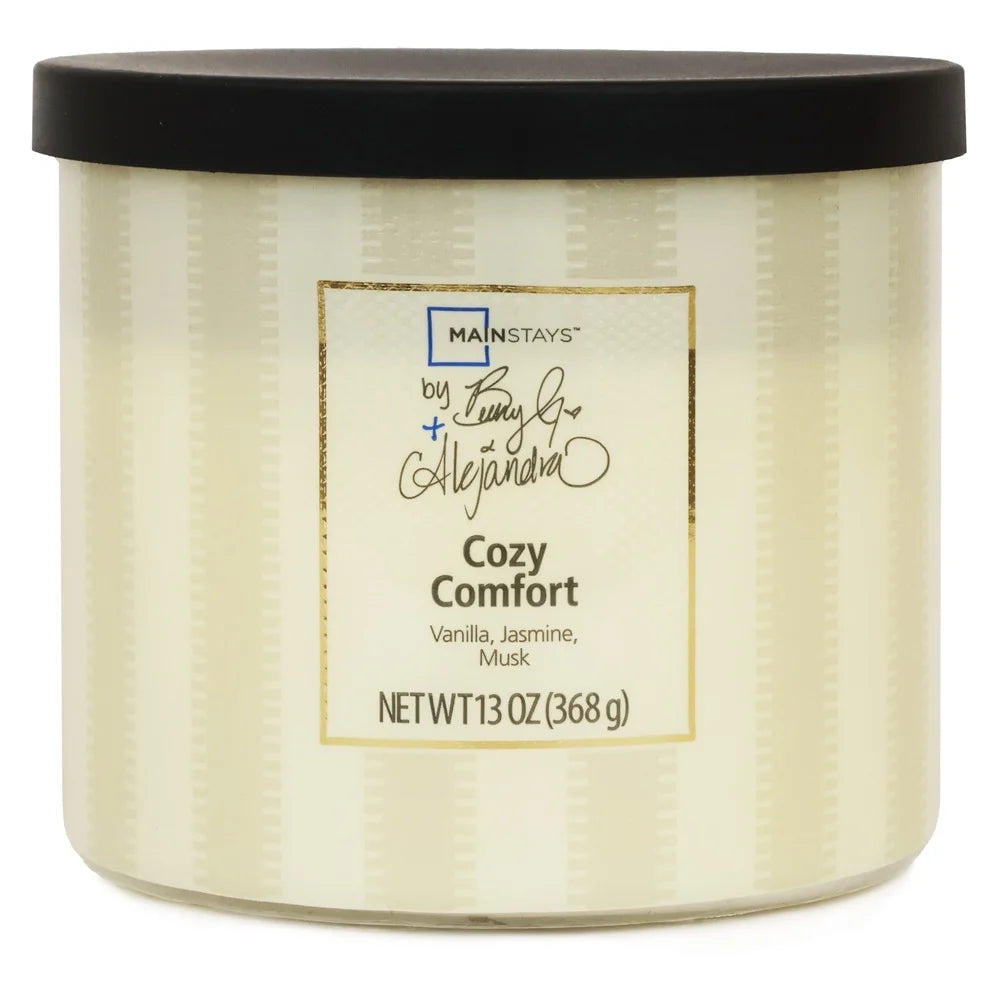 SereniScent™ 3-Wick Candle – Vanilla Jasmine & Musk, Natural Wax for Long-Lasting Cozy Relaxation