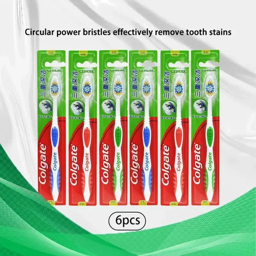 Colgate® Adult Soft Bristle Toothbrush (6 Pack) – Gentle Whitening Toothbrush for Sensitive Teeth & Gums, Deep Oral Hygiene Cleaning