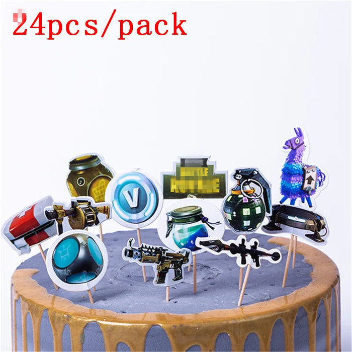 BattleFest™ Fortnite Party Set – Llama Theme Plates & Cups for Boys’ Birthday Decorations