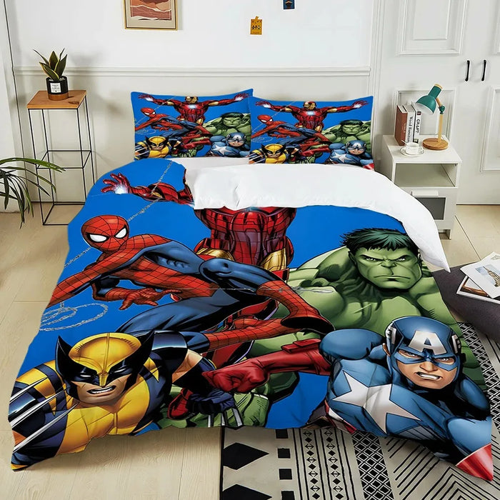 New Avengers Superhero Bedding Set – Hulk, Iron Man & Thor: Ragnarök Duvet Cover with Pillowcases