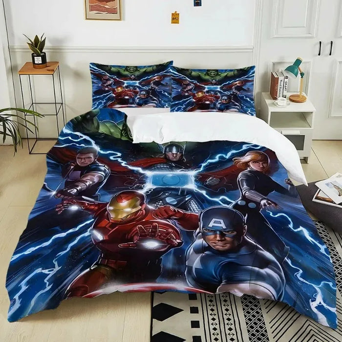New Avengers Superhero Bedding Set – Hulk, Iron Man & Thor: Ragnarök Duvet Cover with Pillowcases