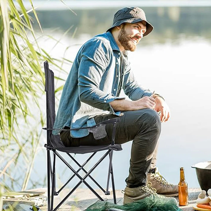 Foldable Camping Armchair – Portable Outdoor Chair for Fishing, Beach & Travel with Durable Frame