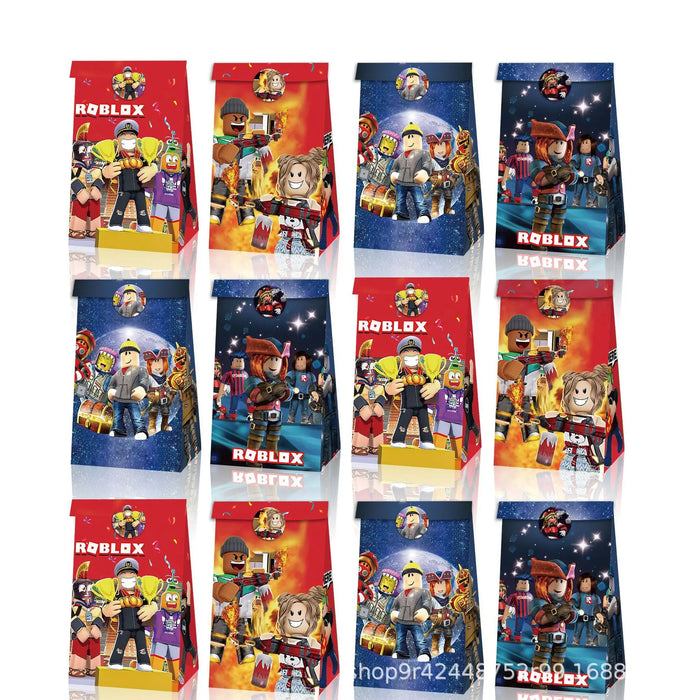 Roblox Birthday Party Favor Bags – 12/60PCS Gift & Candy Boxes for Kids’ Party Decorations & Supplies