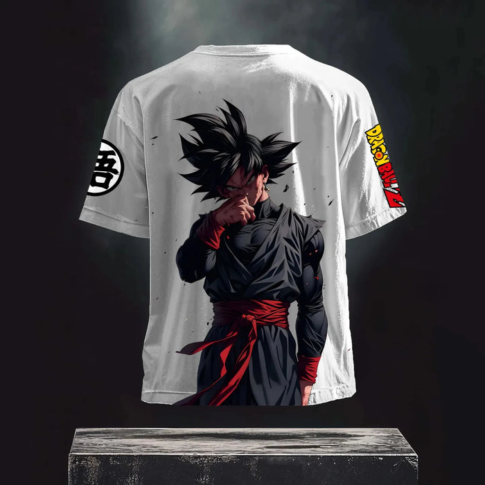 Dragon Ball-Inspired Men’s Graphic Tee — Red Short-Sleeve Anime Streetwear Shirt