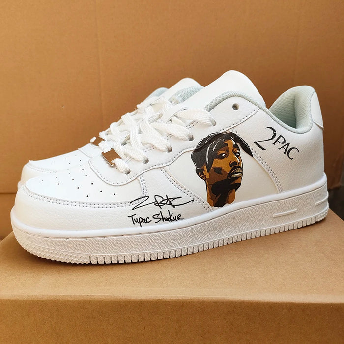 Tupac Rapper 2Pac Fashion Platform Sneakers