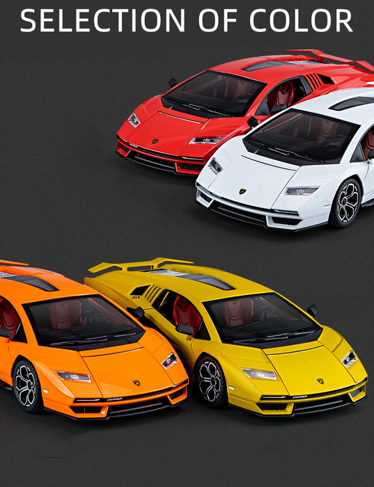 1:24 Scale Lamborghini Countach LPI 800-4 Diecast Model Car – Alloy Sports Car with Sound & Light, Display Collectible Gift