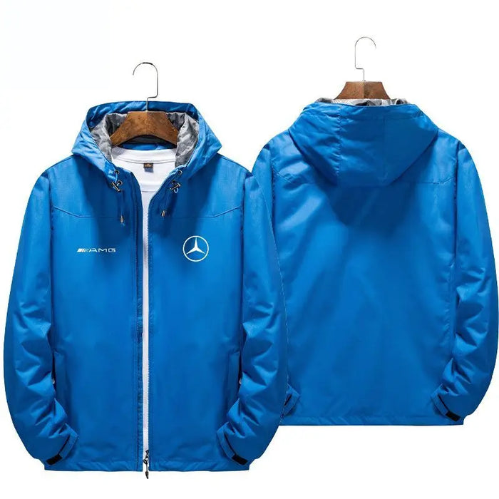 Mercedes-Benz Luxury Men's Trench Coat Hoodie – Stylish Windbreaker Jacket for Everyday & Outdoor Wear