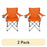 2-Pack Folding Camp Chairs with Cup Holder – Portable Quad Frame Outdoor Chairs for Camping, Tailgating & Sports Events